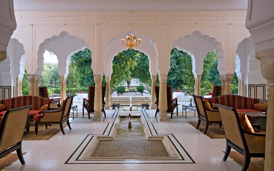 Lobby, Samode Palace, Indien Reisen