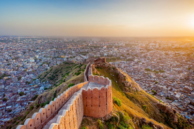 Blick über Jaipur, Nahargarh Fort, Indien Reise