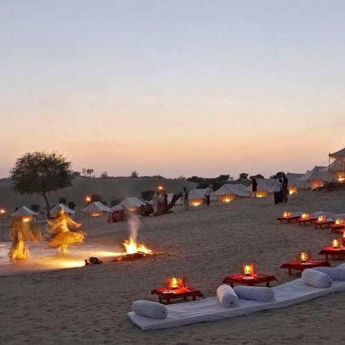 Abendstimmung, Manvar Desert Camp, Indien Reisen