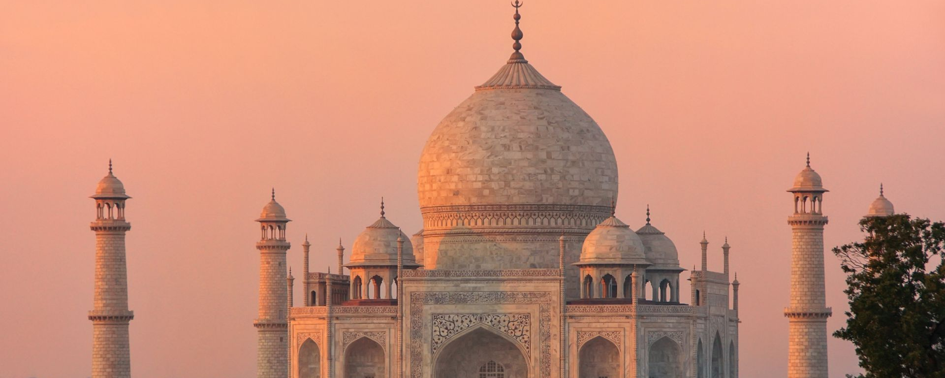 Taj Mahal im Sonnenuntergang, Agra, Indien Reise