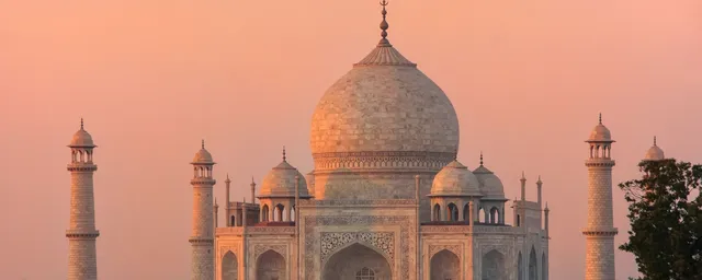 Taj Mahal im Sonnenuntergang, Agra, Indien Reise