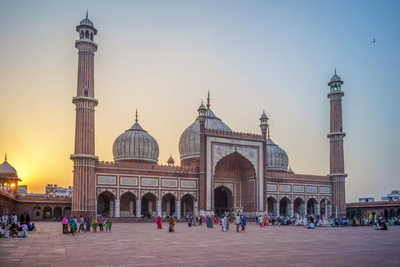 Jama Masjid, Alt-Delhi, Indien Naturreise, Sonnenuntergang
