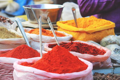 Gewürzmarkt, Indien Rundreise