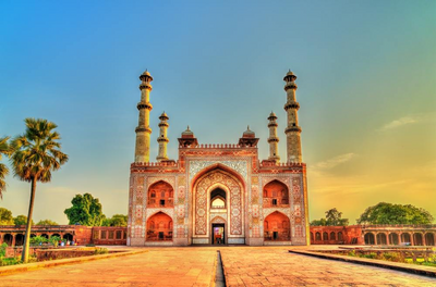 Sikandra Fort, Agra City, Indien Reise, Sonnenuntergang