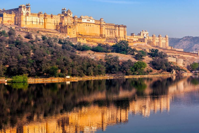 Amber Fort in Jaipur, Rajasthan, Indien Naturreise, Sonnenuntergang
