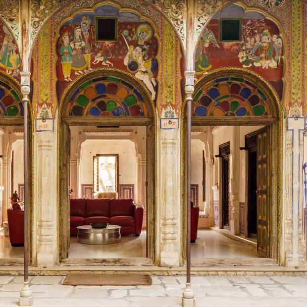 Eingangsbereich, Heritage-Hotel Vivaana, Mandawa, Indien Rundreise