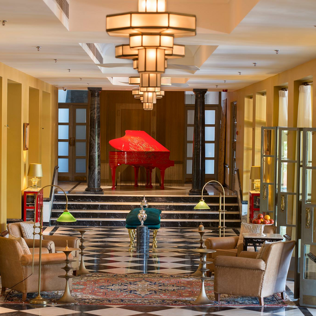 Lounge, Narendra Bhawan Heritage Hotel, Bikaner, Indien Rundreise