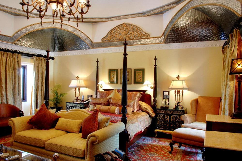 Rundreise Indien, Schlafzimmer, Rambagh Palace, Jaipur, Indien