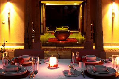 Dinner, Shreyas Yoga Retreat, Indien Reise, Romantik