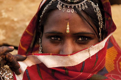 Traditionelle Frau, Indien Rundreise