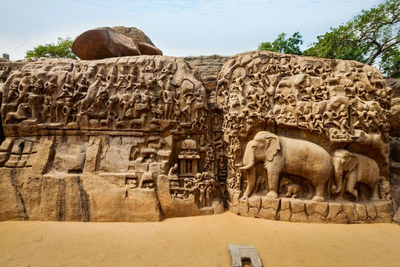 Arjunas Büße, Mamallapuram, Indien Reisen, Südindien Reise