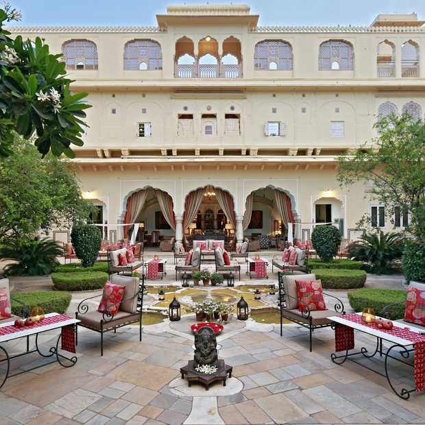 Innenhof, Hotel Samode Haveli, Jaipur, Indien Reisen