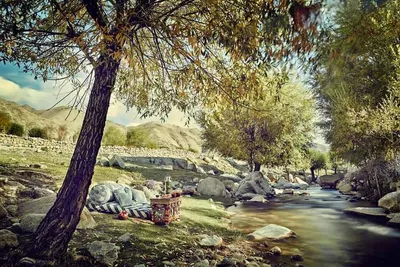 Picknick, Champa Camp Diskit, Ladakh, Indien Luxusreise, Natur