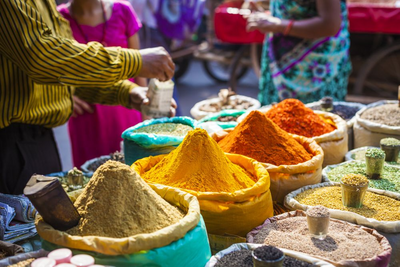 Gewürzmarkt in Delhi, Indien Himalaya Reise