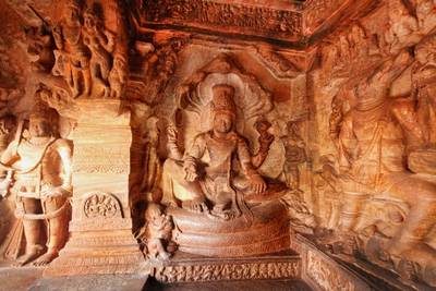 Höhlentempel von Badami, Indien Reise