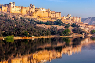 Amer Festung, Jaipur, Rajasthan, Indien Reise, Sonnenuntergang