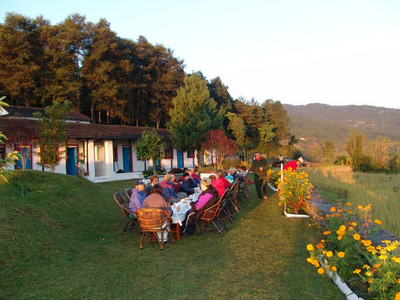 Garten der Basanta Lodge, Dhampus, Nepal Reisen
