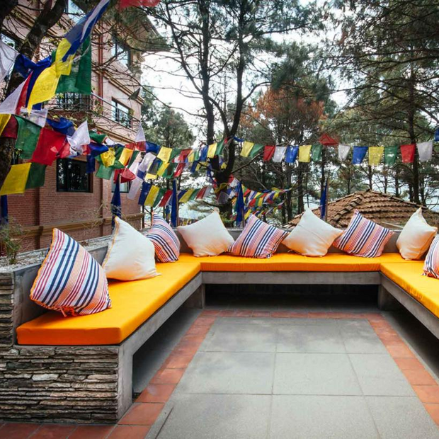 Sitzgelegenheit, Club Himalaya, Nagarkot, Nepal Rundreise