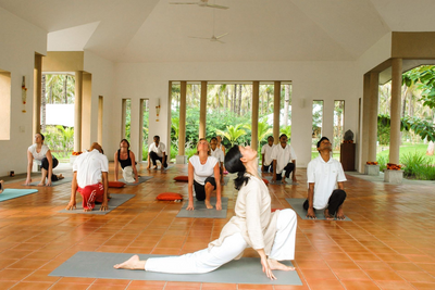 Yoga Übung, Shreyas Yoga Retreat, Indien Reise, Seele und Körper