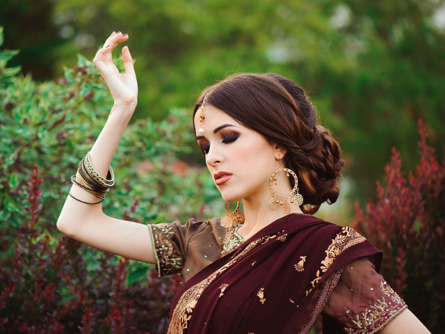 Traditionell indischer Saree, Indien Rundreise