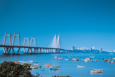 Worli Sea Bridge, Mumbai, Indien Rundreise, Meer