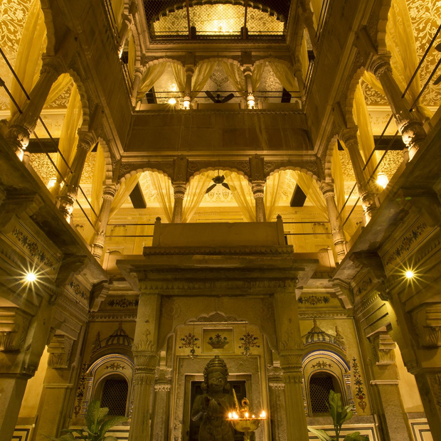 Lobby, Brijrama Palace, Varanasi, Indien Reise